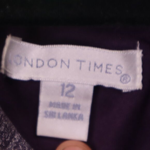 METALLIC PURPLE MINI DRESS 12 London Time Ruffled Rosette Party Cocktail NYE - Picture 4 of 6